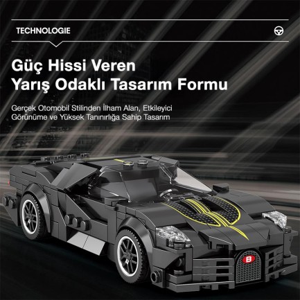 Reobrix Creator 685 Bugatti La Voiture Noire Spor Araba Yaratıcı Yapı Blok Seti Building Blocks - 339 Parça - Thumbnail