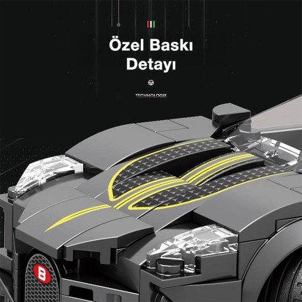 Reobrix Creator 685 Bugatti La Voiture Noire Spor Araba Yaratıcı Yapı Blok Seti Building Blocks - 339 Parça - Thumbnail