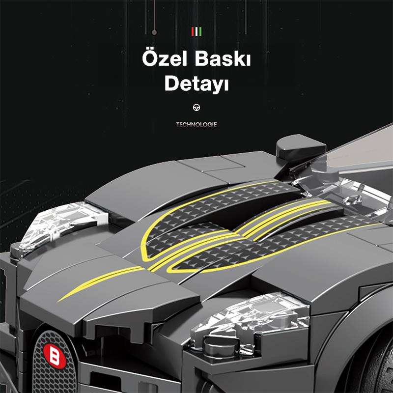 Reobrix Creator 685 Bugatti La Voiture Noire Spor Araba Yaratıcı Yapı Blok Seti Building Blocks - 339 Parça