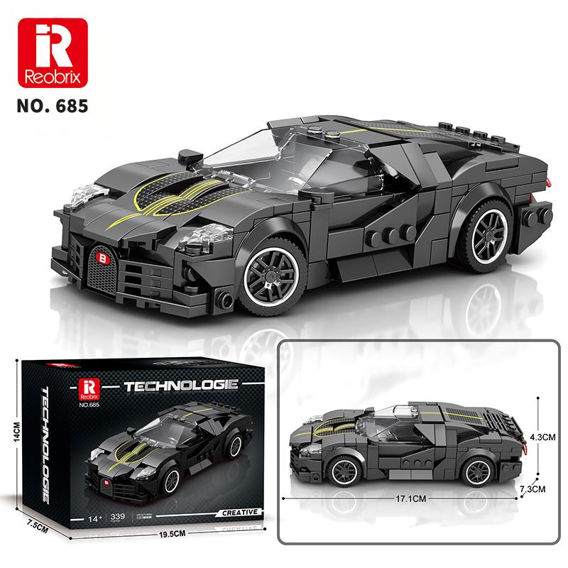 Reobrix Creator 685 Bugatti La Voiture Noire Spor Araba Yaratıcı Yapı Blok Seti Building Blocks - 339 Parça