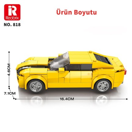 Reobrix Creator 818 Chevrolet Camaro Spor Araba Yaratıcı Yapı Blok Seti Building Blocks - 327 Parça - Thumbnail
