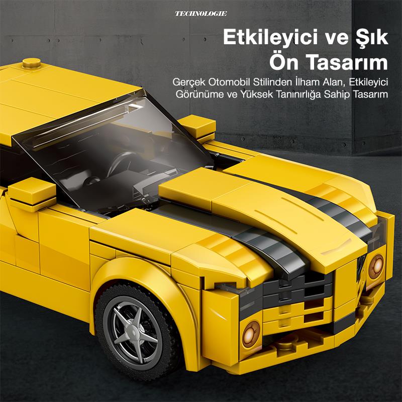 Reobrix Creator 818 Chevrolet Camaro Spor Araba Yaratıcı Yapı Blok Seti Building Blocks - 327 Parça