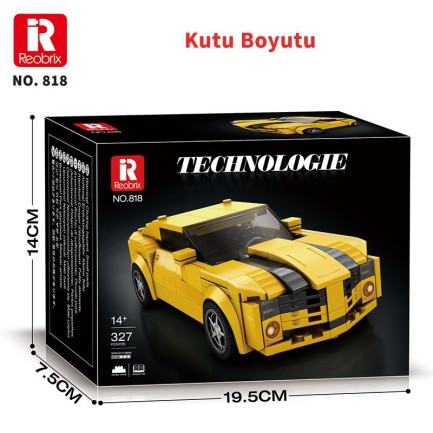 Reobrix Creator 818 Chevrolet Camaro Spor Araba Yaratıcı Yapı Blok Seti Building Blocks - 327 Parça - Thumbnail