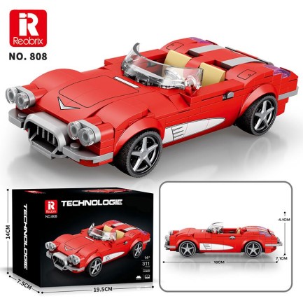 Reobrix Sports Car Chevrolet Corvette C1 808 Brick Yapım Seti - Thumbnail