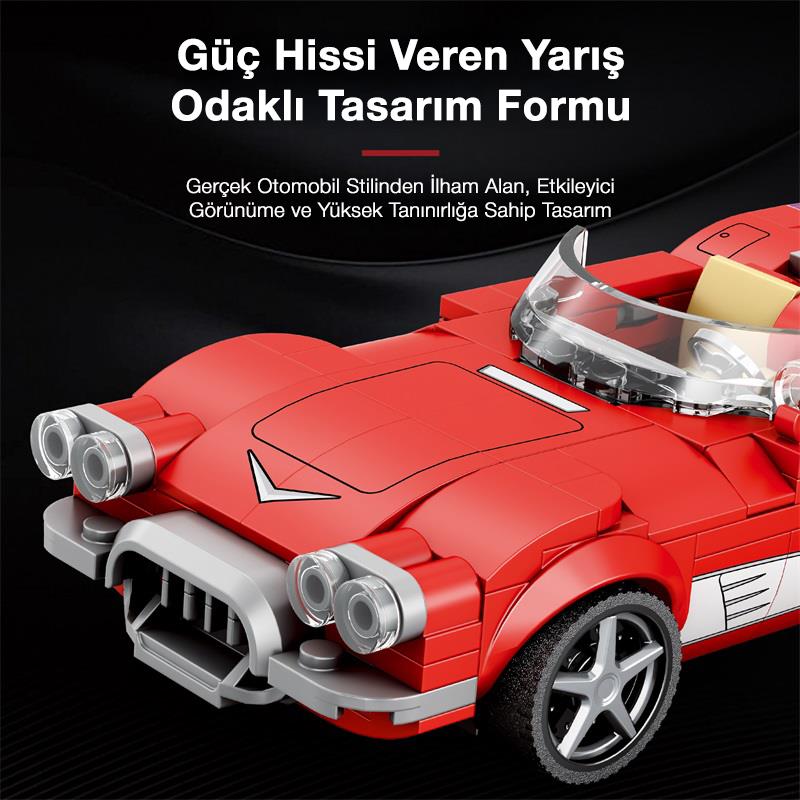 Reobrix Creator 808 Chevrolet Corvette C1 Spor Araba Yaratıcı Yapı Blok Seti Building Blocks - 311 Parça