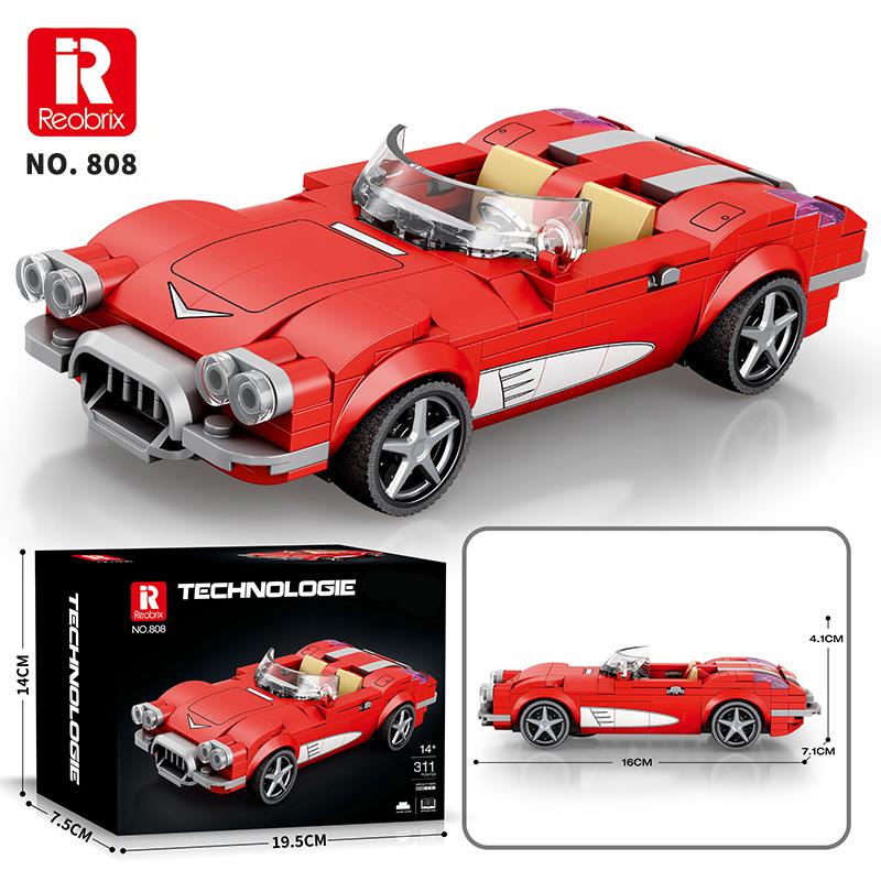 Reobrix Creator 808 Chevrolet Corvette C1 Spor Araba Yaratıcı Yapı Blok Seti Building Blocks - 311 Parça