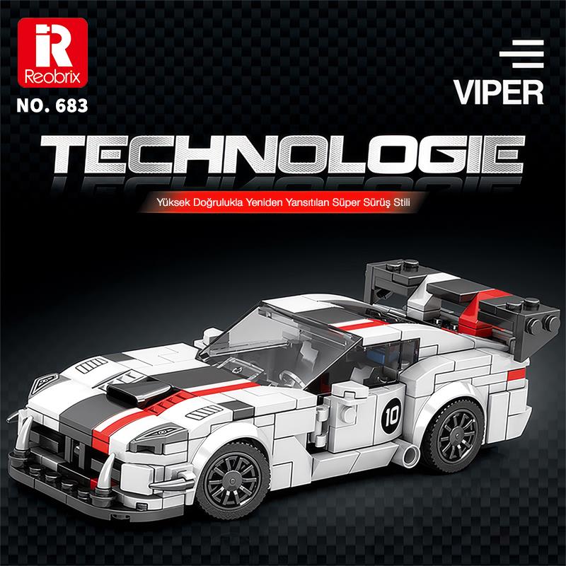 Reobrix Creator 683 Dodge Viper Spor Araba Yaratıcı Yapı Blok Seti Building Blocks - 419 Parça