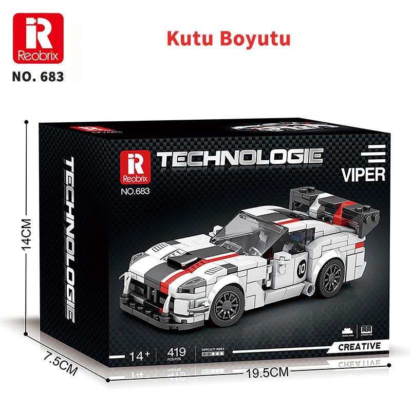 Reobrix Creator 683 Dodge Viper Spor Araba Yaratıcı Yapı Blok Seti Building Blocks - 419 Parça