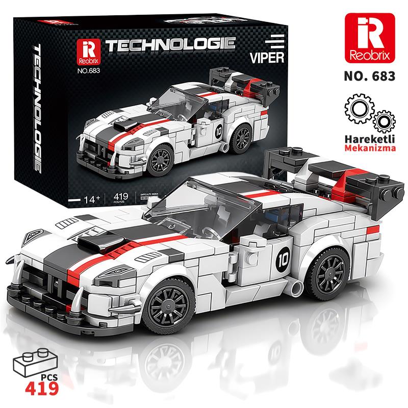 Reobrix Creator 683 Dodge Viper Spor Araba Yaratıcı Yapı Blok Seti Building Blocks - 419 Parça