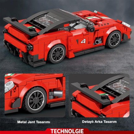 Reobrix Sports Car Ferrari 599XX 676 Brick Yapım Seti - Thumbnail