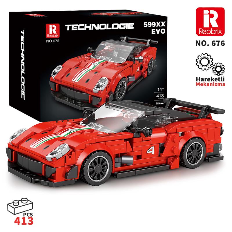 Reobrix Creator 676 Ferrari 599XX Spor Araba Yaratıcı Yapı Blok Seti Building Blocks - 413 Parça