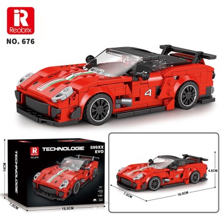 Reobrix Creator 676 Ferrari 599XX Spor Araba Yaratıcı Yapı Blok Seti Building Blocks - 413 Parça - Thumbnail