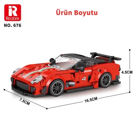 Reobrix Creator 676 Ferrari 599XX Spor Araba Yaratıcı Yapı Blok Seti Building Blocks - 413 Parça - Thumbnail