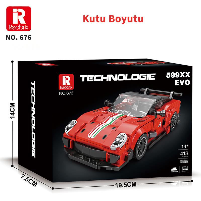 Reobrix Creator 676 Ferrari 599XX Spor Araba Yaratıcı Yapı Blok Seti Building Blocks - 413 Parça