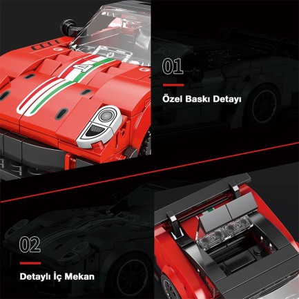 Reobrix Creator 676 Ferrari 599XX Spor Araba Yaratıcı Yapı Blok Seti Building Blocks - 413 Parça - Thumbnail
