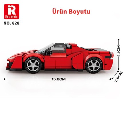 Reobrix Technic 828 Ferrari J50 Spor Araba Yaratıcı Yapı Blok Seti Building Blocks - 298 Parça - Thumbnail