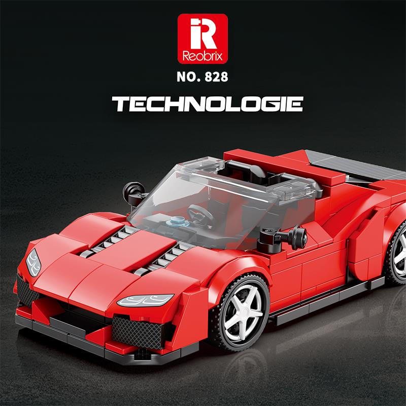 Reobrix Technic 828 Ferrari J50 Spor Araba Yaratıcı Yapı Blok Seti Building Blocks - 298 Parça