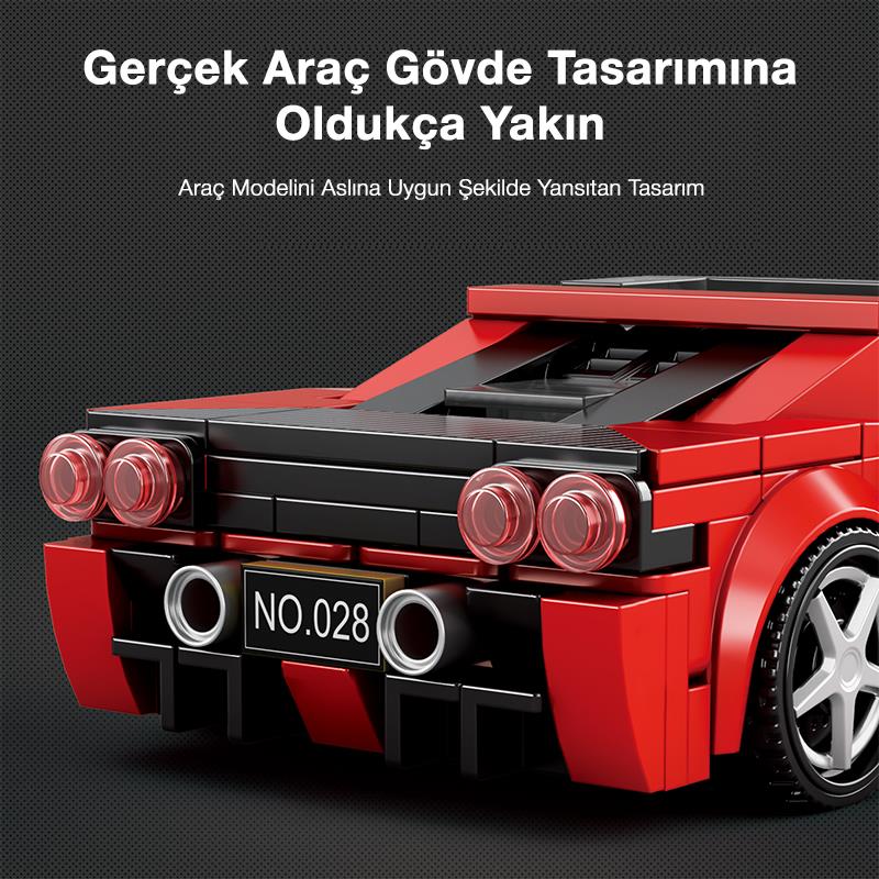 Reobrix Technic 828 Ferrari J50 Spor Araba Yaratıcı Yapı Blok Seti Building Blocks - 298 Parça