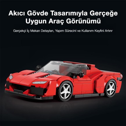 Reobrix Technic 828 Ferrari J50 Spor Araba Yaratıcı Yapı Blok Seti Building Blocks - 298 Parça - Thumbnail
