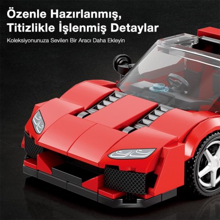 Reobrix Technic 828 Ferrari J50 Spor Araba Yaratıcı Yapı Blok Seti Building Blocks - 298 Parça - Thumbnail