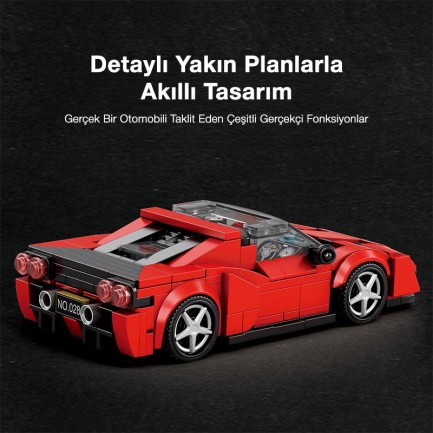 Reobrix Technic 828 Ferrari J50 Spor Araba Yaratıcı Yapı Blok Seti Building Blocks - 298 Parça - Thumbnail