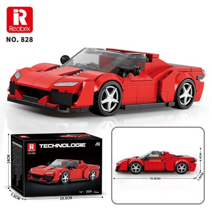 Reobrix Technic 828 Ferrari J50 Spor Araba Yaratıcı Yapı Blok Seti Building Blocks - 298 Parça - Thumbnail