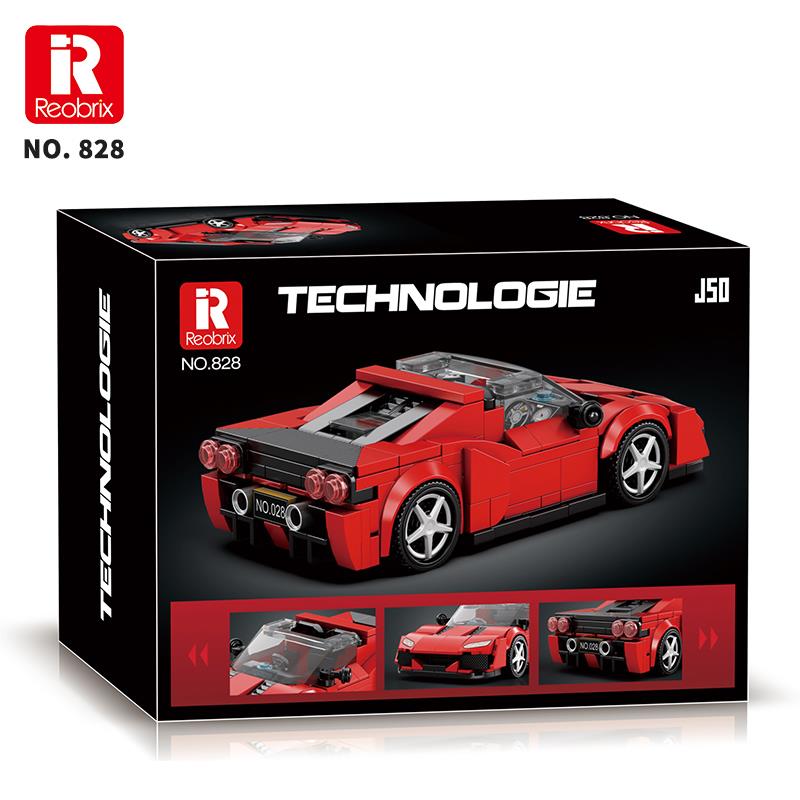 Reobrix Technic 828 Ferrari J50 Spor Araba Yaratıcı Yapı Blok Seti Building Blocks - 298 Parça