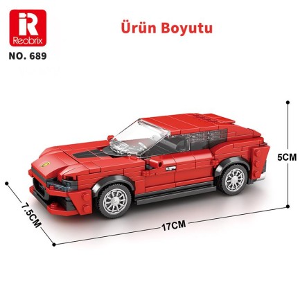Reobrix Sports Car Ferrari Purosangue 689 Brick Yapım Seti - Thumbnail