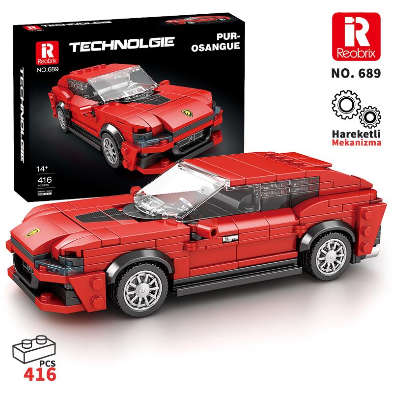 Reobrix Technic 689 Ferrari Purosangue Spor Araba Yaratıcı Yapı Blok Seti Building Blocks - 416 Parça