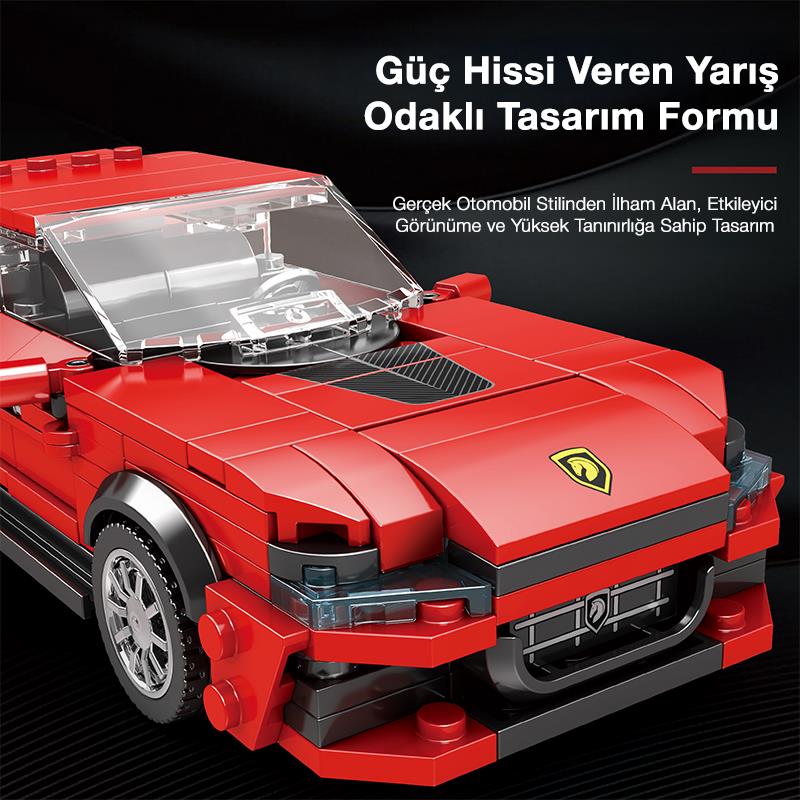 Reobrix Technic 689 Ferrari Purosangue Spor Araba Yaratıcı Yapı Blok Seti Building Blocks - 416 Parça