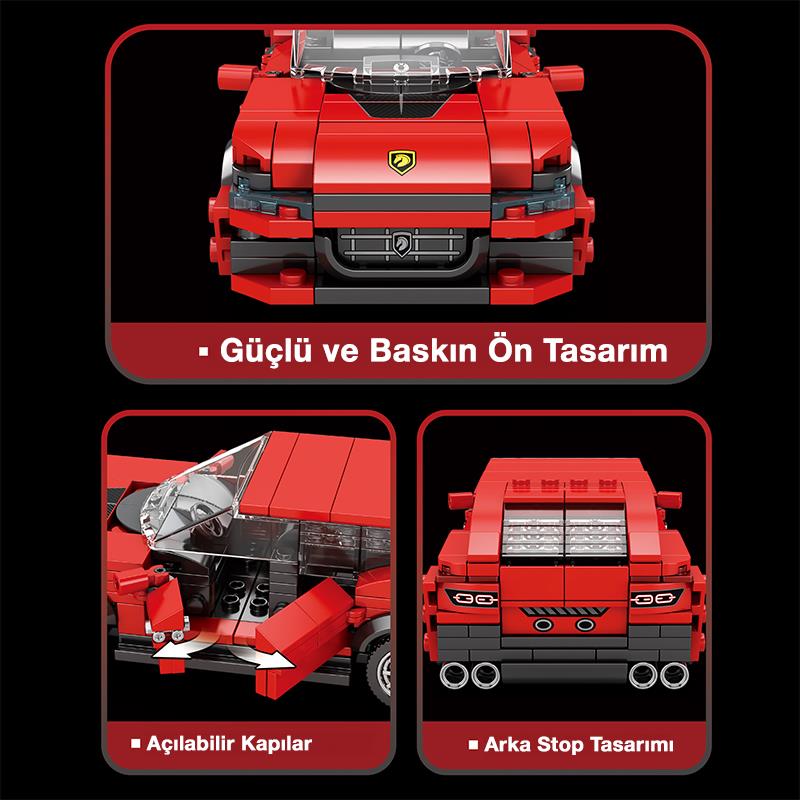 Reobrix Technic 689 Ferrari Purosangue Spor Araba Yaratıcı Yapı Blok Seti Building Blocks - 416 Parça