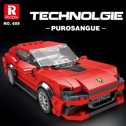 Reobrix Technic 689 Ferrari Purosangue Spor Araba Yaratıcı Yapı Blok Seti Building Blocks - 416 Parça - Thumbnail