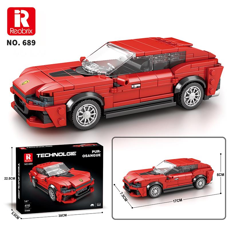 Reobrix Technic 689 Ferrari Purosangue Spor Araba Yaratıcı Yapı Blok Seti Building Blocks - 416 Parça