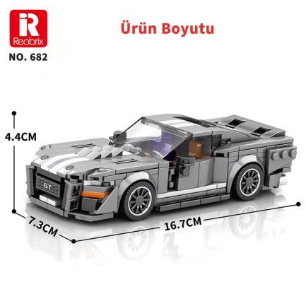 Reobrix Creator 682 Ford Shelby GT500 Spor Araba Yaratıcı Yapı Blok Seti Building Blocks - 476 Parça - Thumbnail