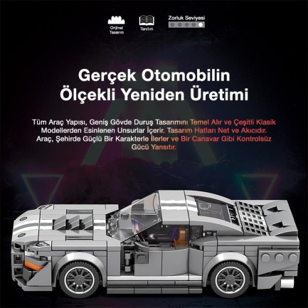 Reobrix Creator 682 Ford Shelby GT500 Spor Araba Yaratıcı Yapı Blok Seti Building Blocks - 476 Parça - Thumbnail