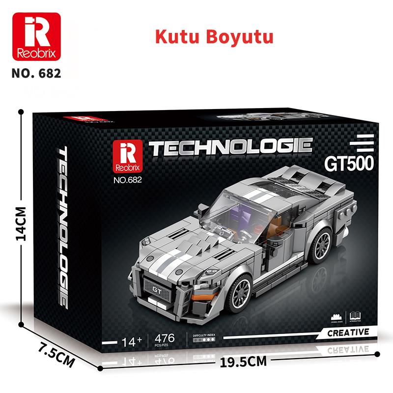 Reobrix Creator 682 Ford Shelby GT500 Spor Araba Yaratıcı Yapı Blok Seti Building Blocks - 476 Parça