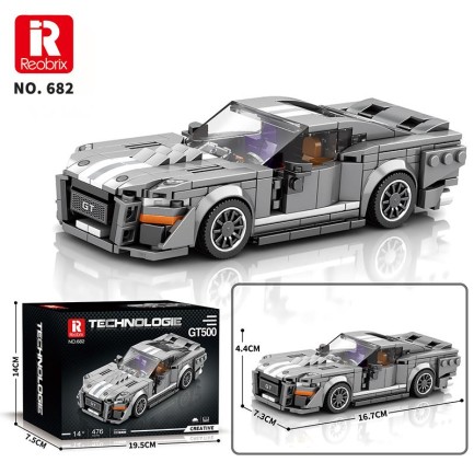 Reobrix Creator 682 Ford Shelby GT500 Spor Araba Yaratıcı Yapı Blok Seti Building Blocks - 476 Parça - Thumbnail
