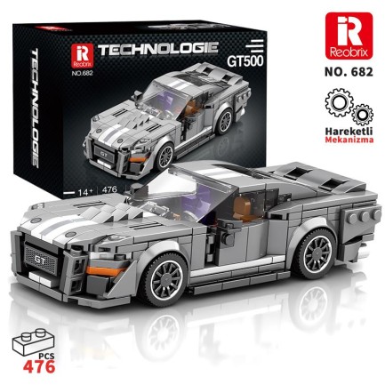 Reobrix - Reobrix Creator 682 Ford Shelby GT500 Spor Araba Yaratıcı Yapı Blok Seti Building Blocks - 476 Parça