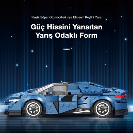 Reobrix Creator 805 Koenigsegg Agera Mavi Spor Araba Yaratıcı Yapı Blok Seti Building Blocks - 298 Parça - Thumbnail