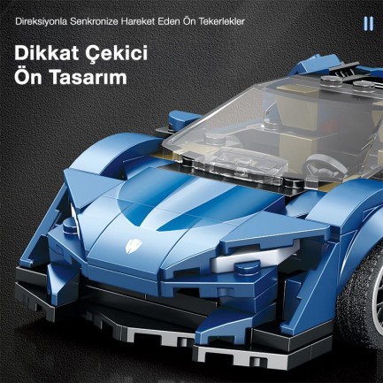 Reobrix Creator 805 Koenigsegg Agera Mavi Spor Araba Yaratıcı Yapı Blok Seti Building Blocks - 298 Parça - Thumbnail