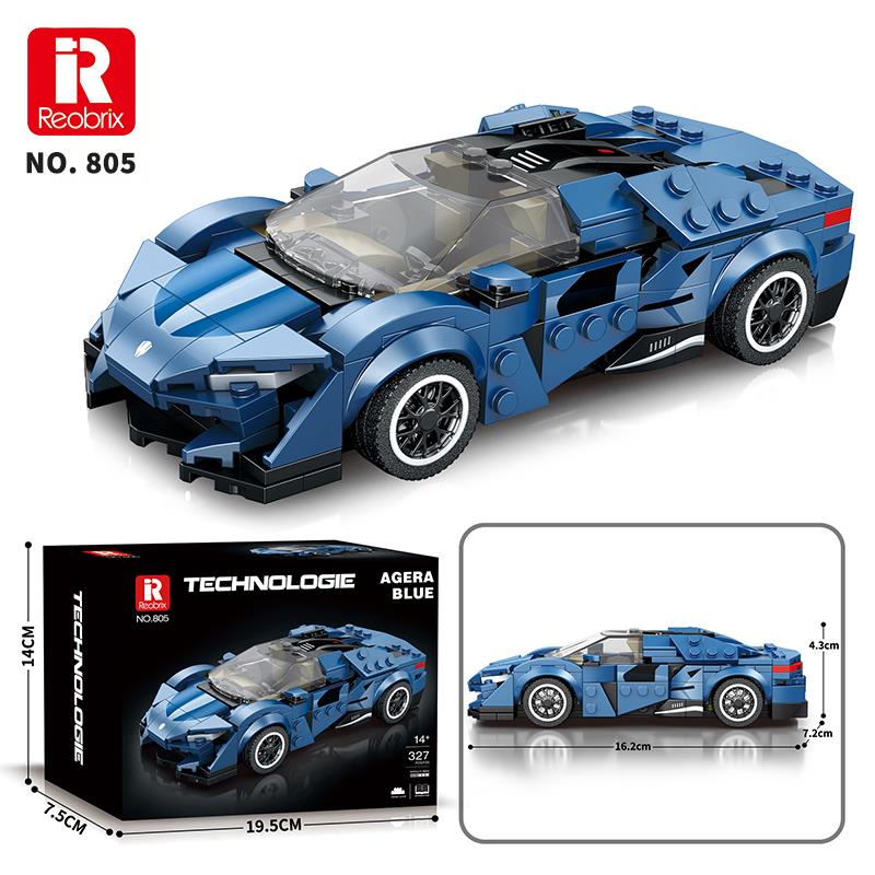 Reobrix Creator 805 Koenigsegg Agera Mavi Spor Araba Yaratıcı Yapı Blok Seti Building Blocks - 298 Parça