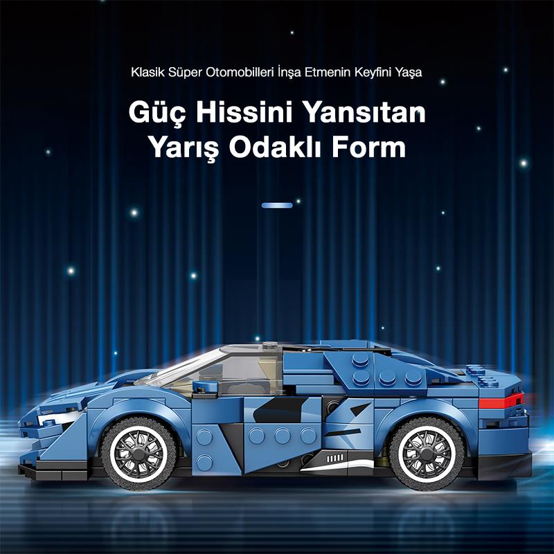 Reobrix Creator 805 Koenigsegg Agera Mavi Spor Araba Yaratıcı Yapı Blok Seti Building Blocks - 298 Parça