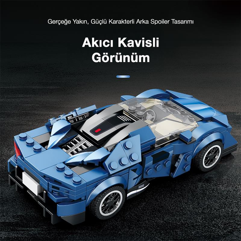 Reobrix Creator 805 Koenigsegg Agera Mavi Spor Araba Yaratıcı Yapı Blok Seti Building Blocks - 298 Parça