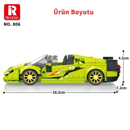 Reobrix Sports Car Lamborghini Sian 806 Brick Yapım Seti - Thumbnail