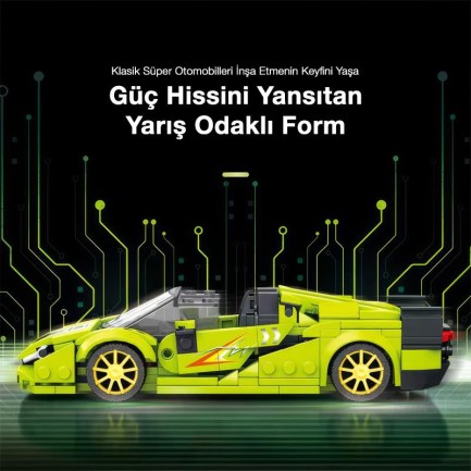 Reobrix Creator 806 Lamborghini Sian Spor Araba Yaratıcı Yapı Blok Seti Building Blocks - 348 Parça - Thumbnail