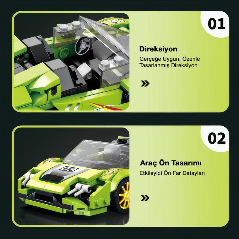 Reobrix Creator 806 Lamborghini Sian Spor Araba Yaratıcı Yapı Blok Seti Building Blocks - 348 Parça