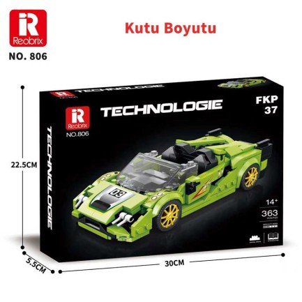 Reobrix Creator 806 Lamborghini Sian Spor Araba Yaratıcı Yapı Blok Seti Building Blocks - 348 Parça - Thumbnail
