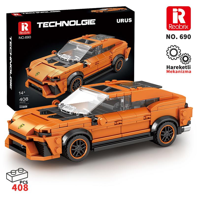 Reobrix Sports Car Lamborghini Urus 690 Brick Yapım Seti