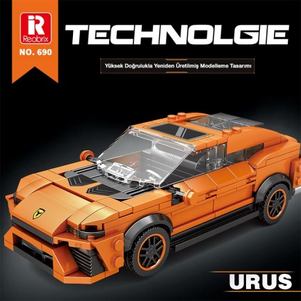 Reobrix Creator 690 Lamborghini Urus SUV Araba Yaratıcı Yapı Blok Seti Building Blocks - 408 Parça - Thumbnail