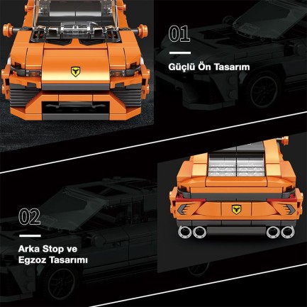 Reobrix Creator 690 Lamborghini Urus SUV Araba Yaratıcı Yapı Blok Seti Building Blocks - 408 Parça - Thumbnail